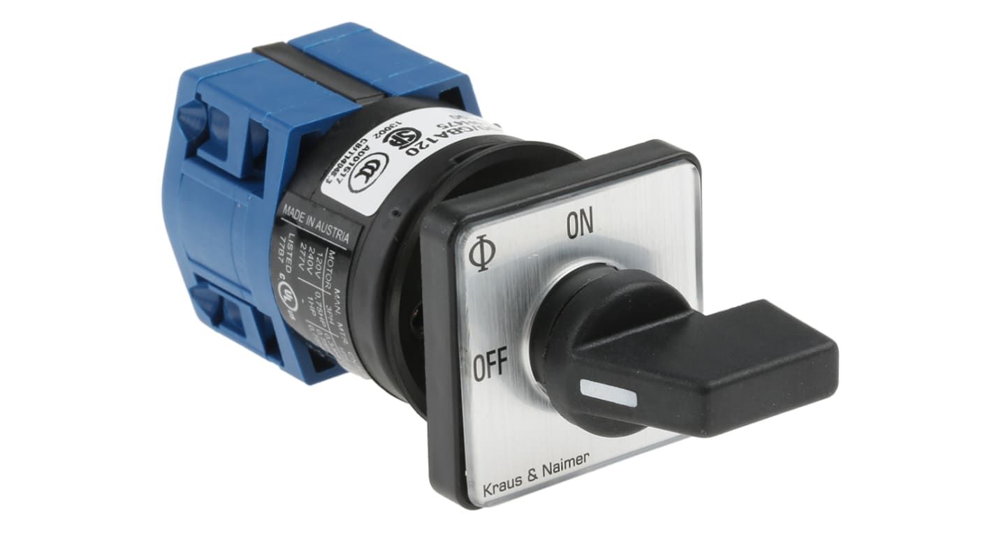 Kraus & Naimer, SP 2 Position On-Off Cam Switch, 10A