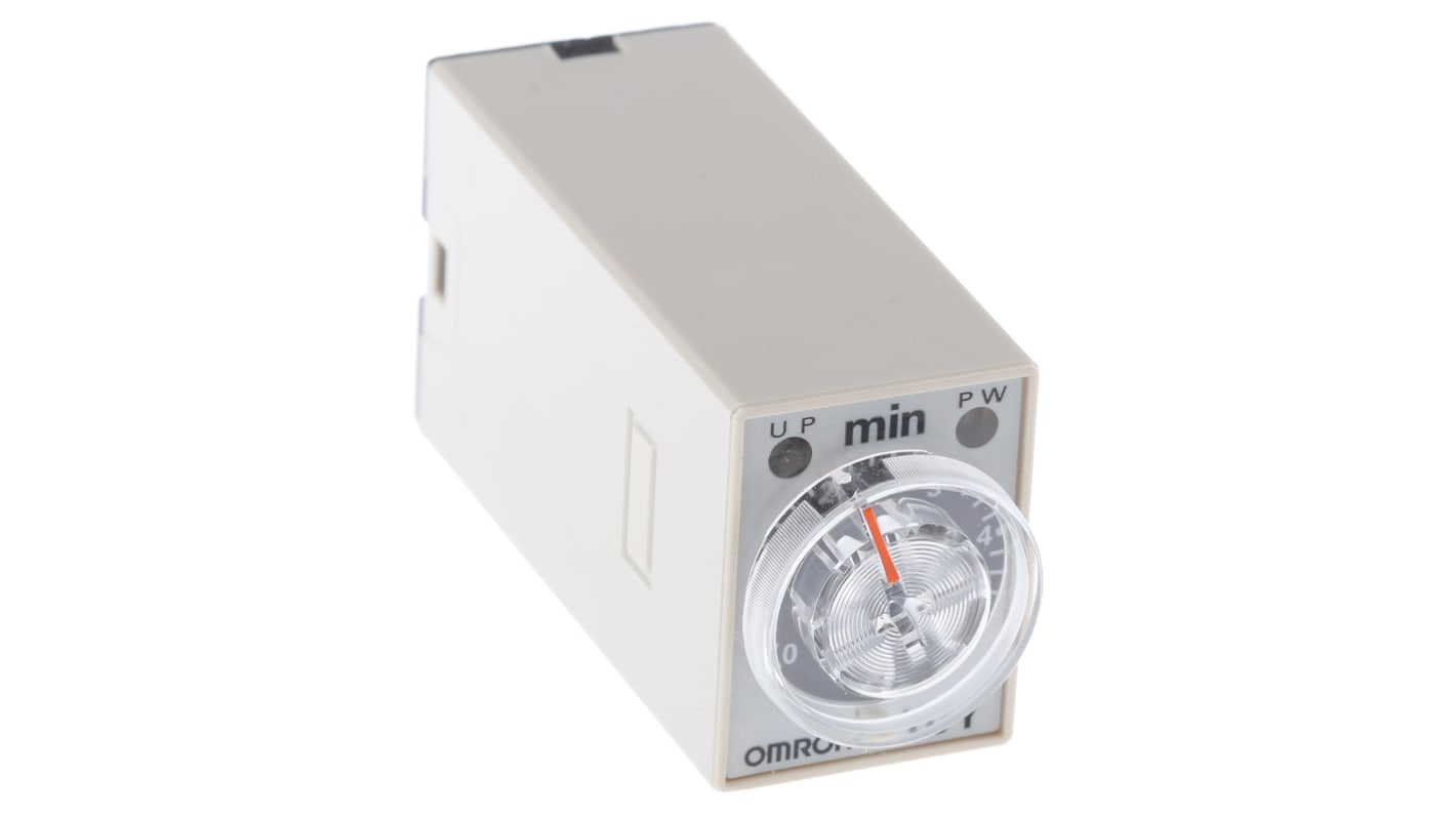 Omron H3Y-4 Zeitrelais, DIN-Schiene, Tafelmontage, 0.2 → 5min, 24V dc, 4 Kont. Einfach, 4-poliger Wechsler