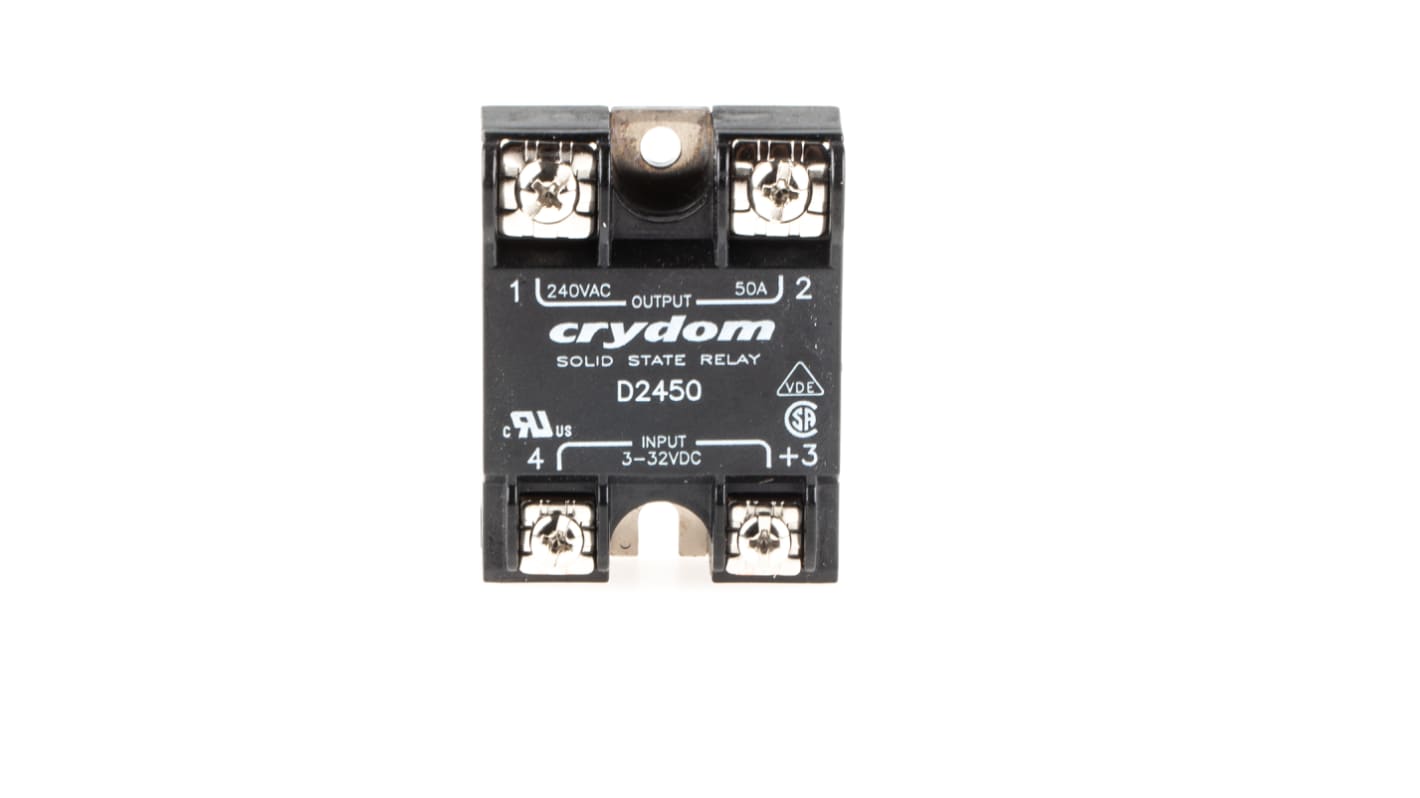 Relé de estado sólido Sensata Crydom, control 3 → 32 V dc, carga 24 → 280V ac, 50 A rms máx., montaje en