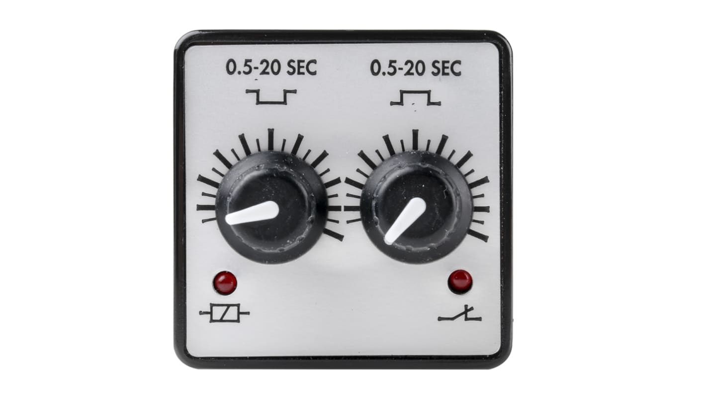 Tempatron Plug In Timer Relay, 240V ac, 2-Contact, 0.5 → 20s, 1-Function, DPDT