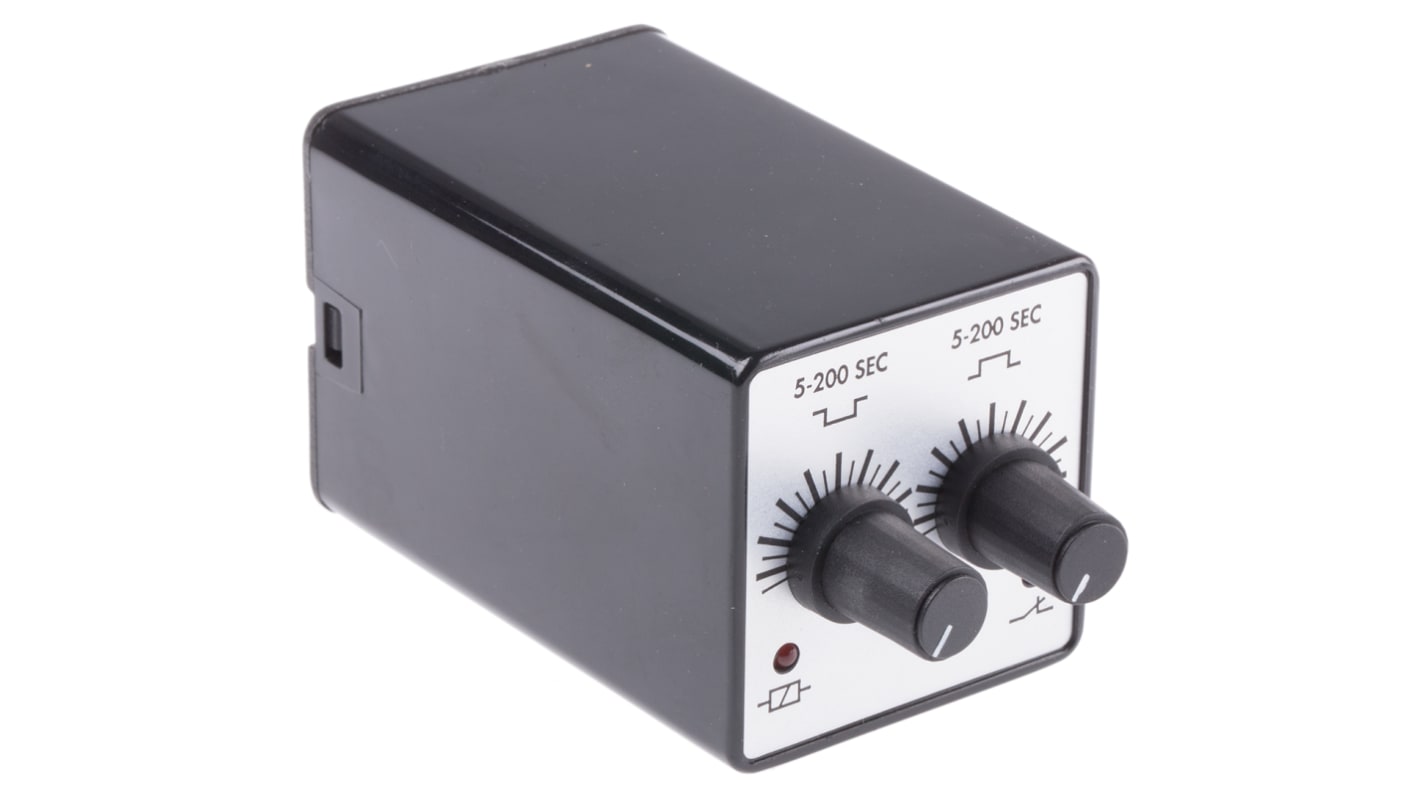 Tempatron Plug In Timer Relay, 240V ac, 2-Contact, 5 → 200s, 1-Function, DPDT