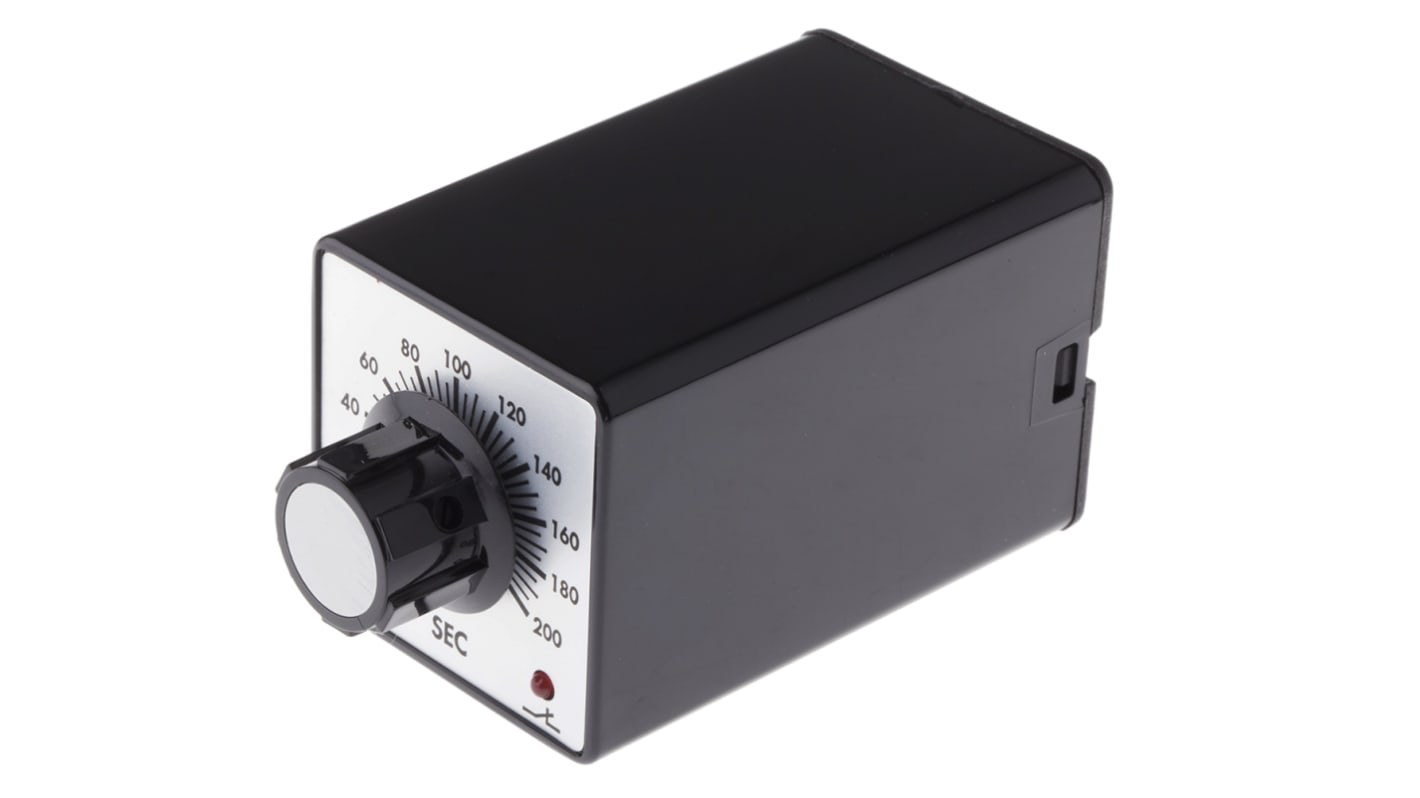 Tempatron Plug In Timer Relay, 12V dc, 2-Contact, 5 → 200s, 1-Function, DPDT