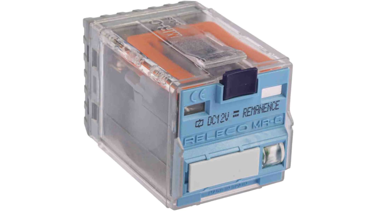 Relé de potencia con enclavamiento Releco C3-R20, DPDT, bobina 12V dc, 10A, enchufable