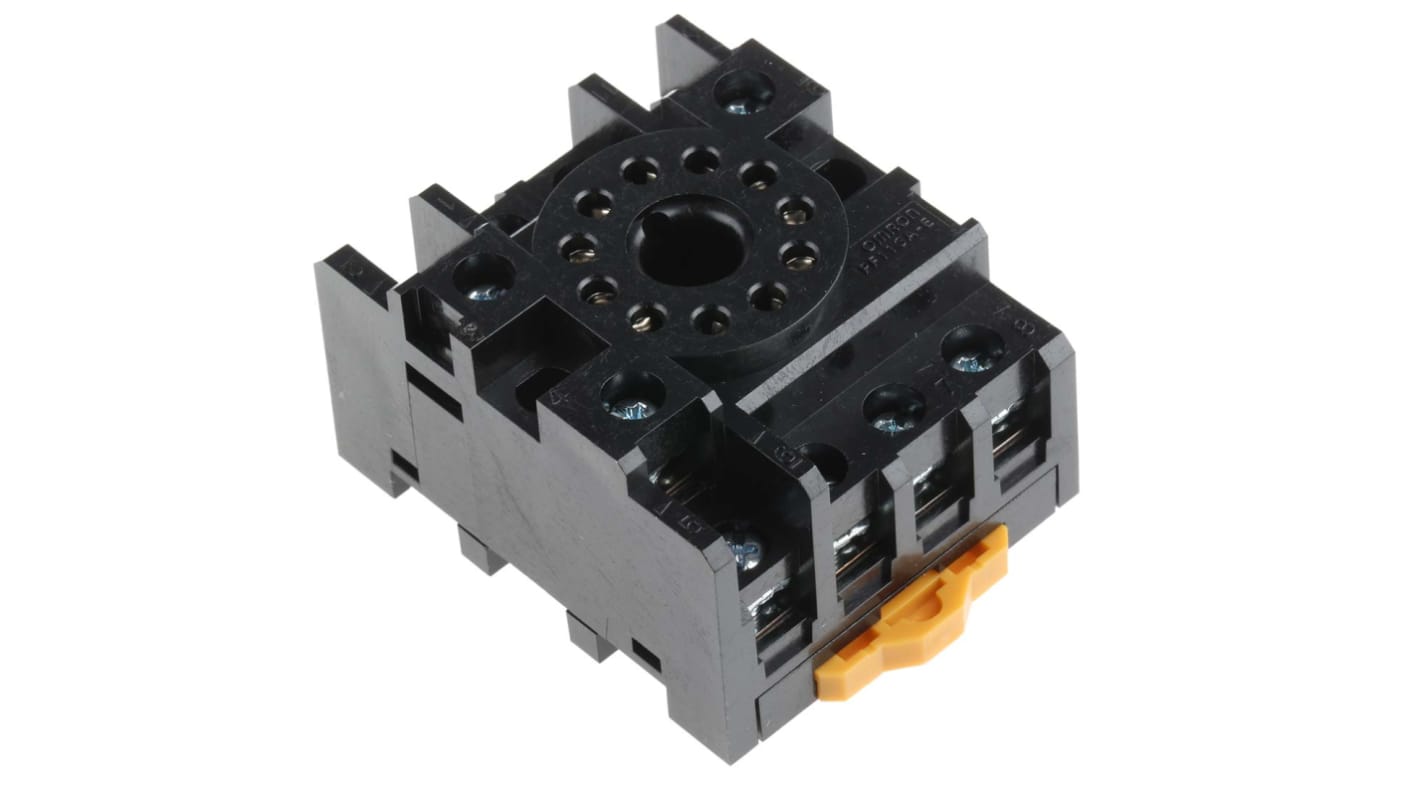 Support relais Omron 11 contacts, Rail DIN, 250V c.a., pour MK3P-5-I, MK3P-5-S, MK3PD-5-I, MK3PD-5-S, MK3PN-5-I,