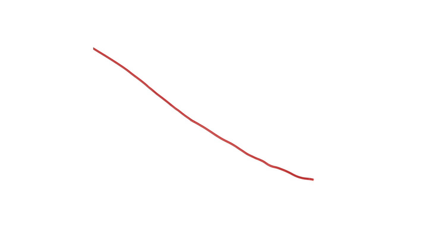 RS PRO 0,13 mm² Rød Tefzel Monteringsledning, ledertråde: 1/0,4 mm, 375 V, 100m