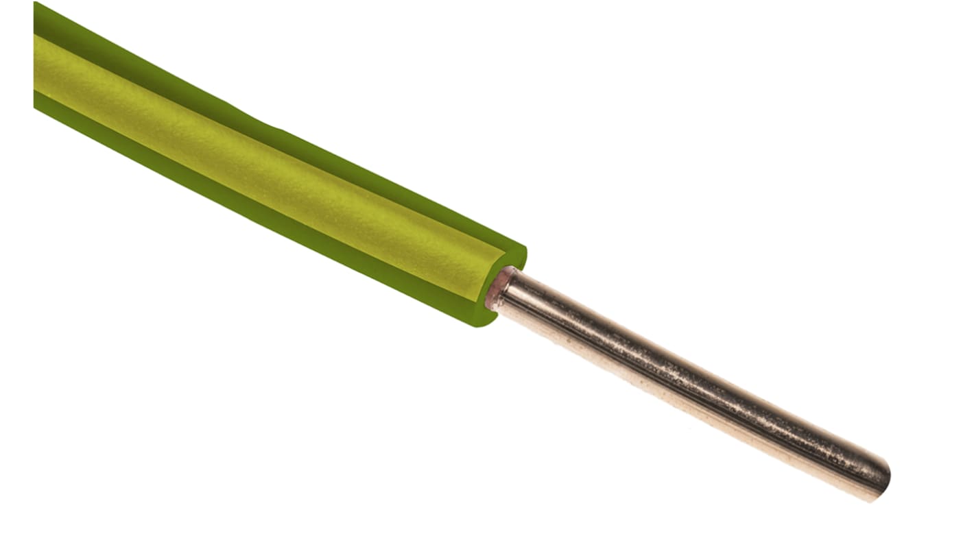 Cable de conexión RS PRO, área transversal 1,5 mm² Control Filamentos del Núcleo 1 / 1,38 mm Verde/Amarillo, 600 V,