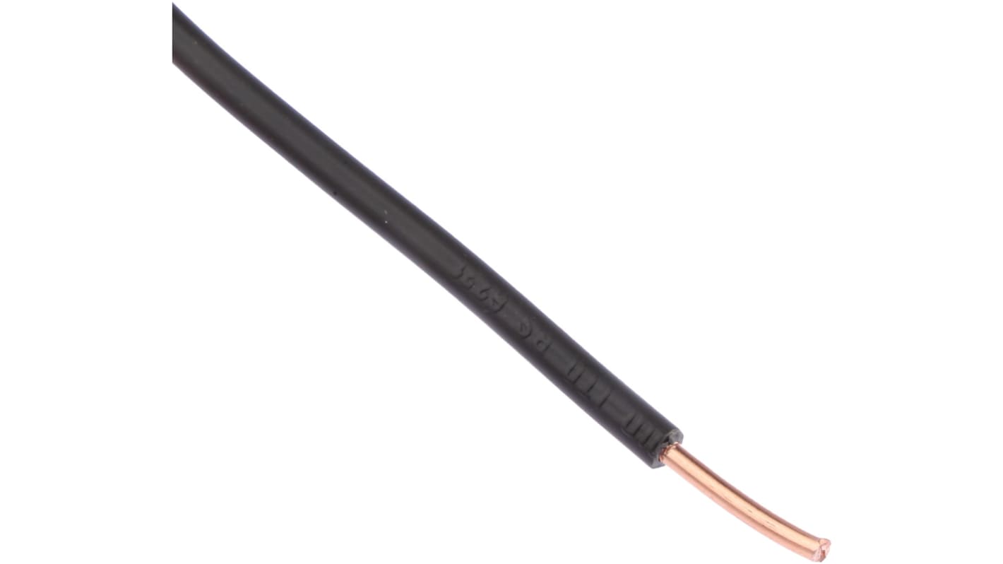 RS PRO Einzeladerleitung 2.5 mm², 13 AWG 100m Schwarz PVC isoliert Ø 3.9mm