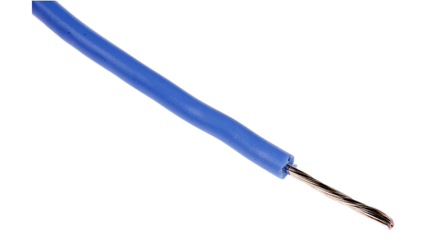 RS PRO Einzeladerleitung 0.5 mm², 20 AWG 25m Blau Silikongummi isoliert Ø 2.6mm 16/0,2 mm Litzen