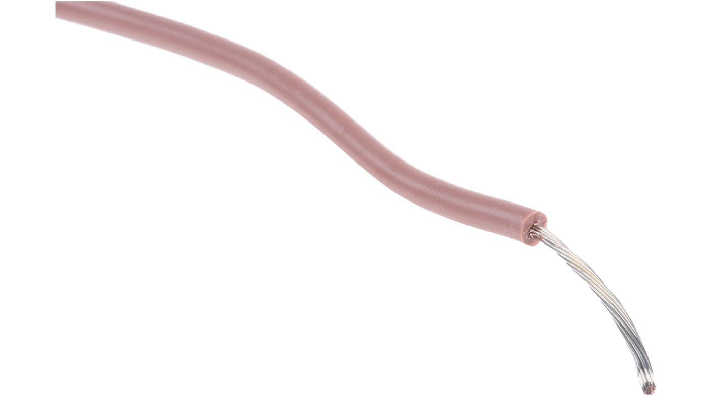 RS PRO Brown 0.5 mm² Hook Up Wire, 20 AWG, 16/0.2 mm, 25m, Silicone Rubber Insulation