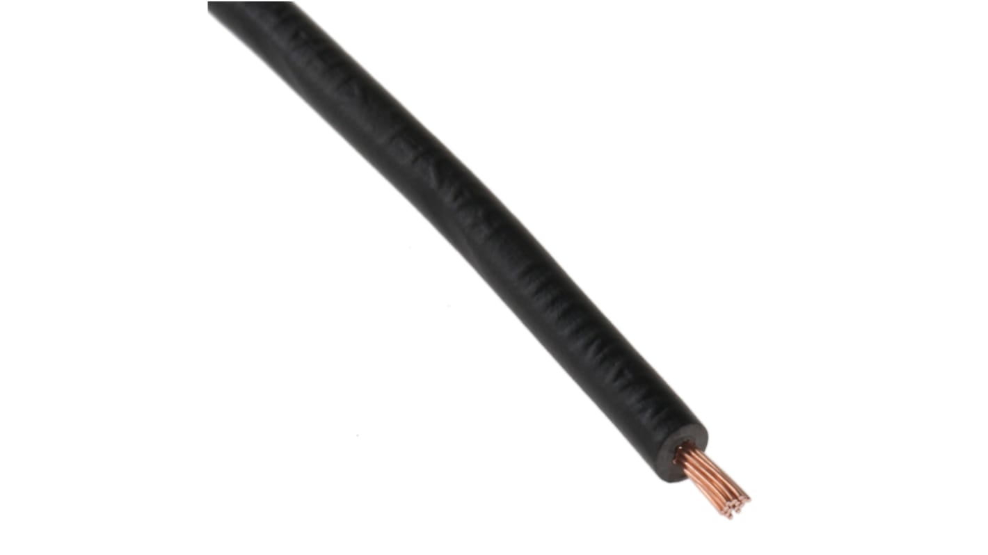 RS PRO Einzeladerleitung 0,5 mm², 20 AWG 100m Schwarz PVC isoliert Ø 2.5mm 16/0,2 mm Litzen 2491X