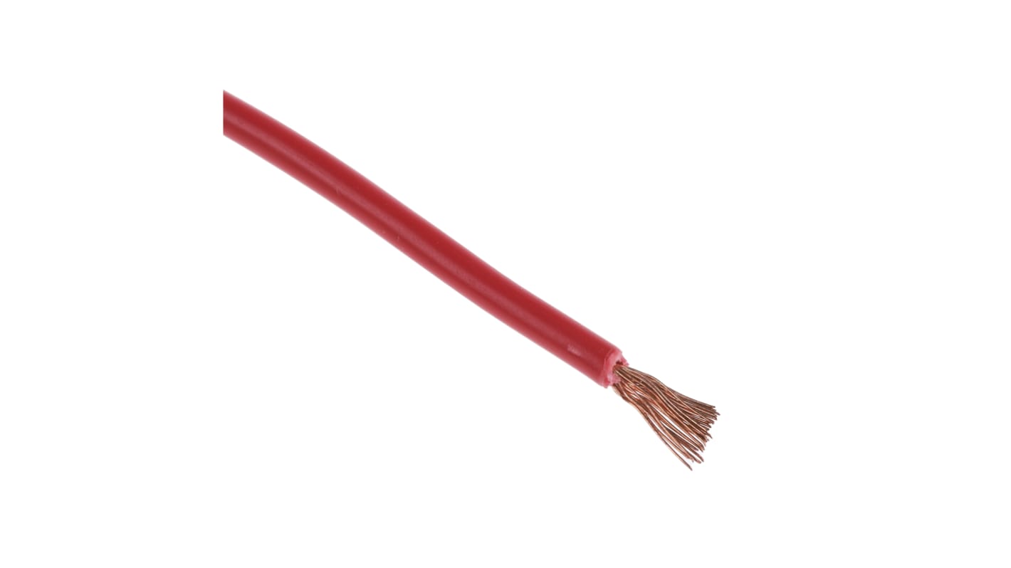 RS PRO Red 1.5 mm² Hook Up Wire, 15 AWG, 30/0.25 mm, 100m, PVC Insulation