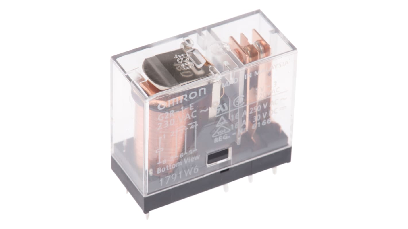 G2R-1-E AC230 | Omron PCB Mount Power Relay, 230V ac Coil, 16A ...