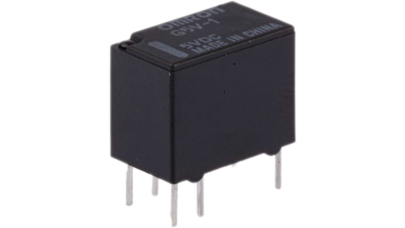 Omron PCB Mount Signal Relay, 5V dc Coil, 2A Switching Current, SPST