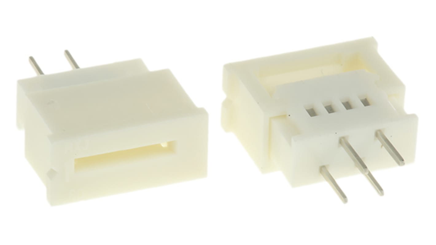 Conector FPC hembra Recto Molex serie Easy-On de 4 vías, paso 1.25mm, 1 fila, para soldar, Montaje en orificio pasante