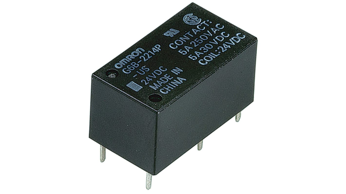 G6B2214PUS DC24 Omron PCB Mount Power Relay, 24V dc Coil, 5A