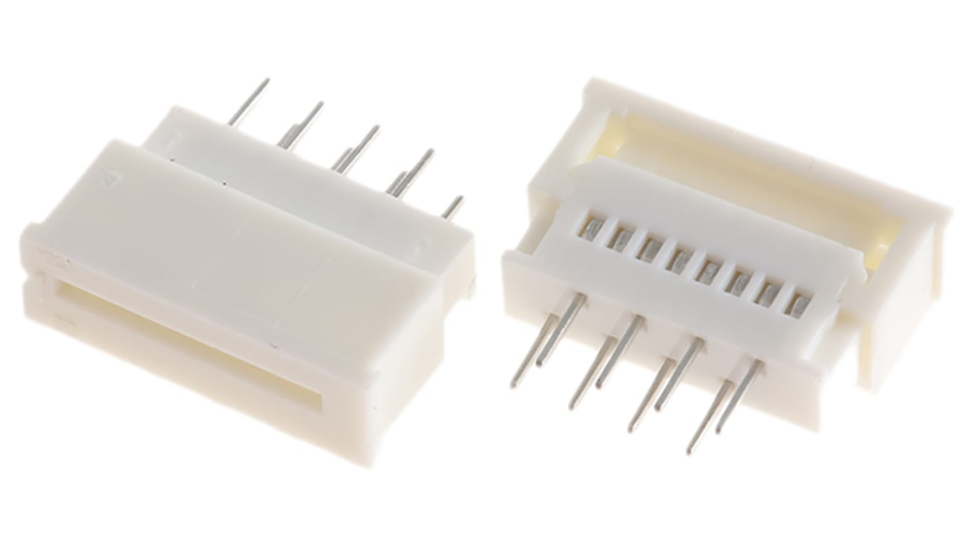 Conector FPC hembra Recto Molex serie Easy-On de 8 vías, paso 1.25mm, 1 fila, para soldar, Montaje en orificio pasante