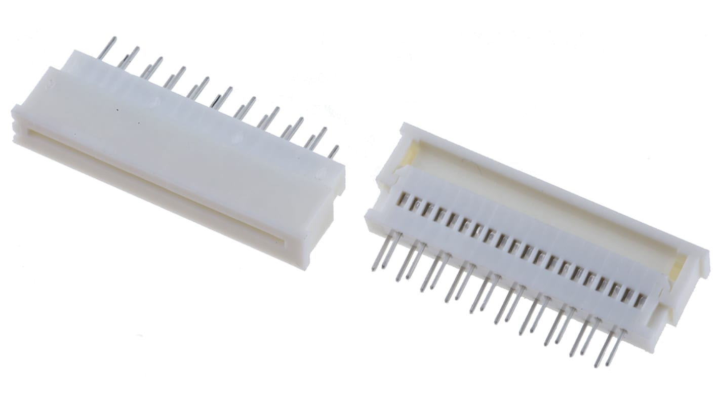 Molex FPC csatlakozó Easy-On sorozat, távolság: 1.25mm, 20 érintkező, 1 soros, Egyenes, Átmenő furat, Nő, érintkező