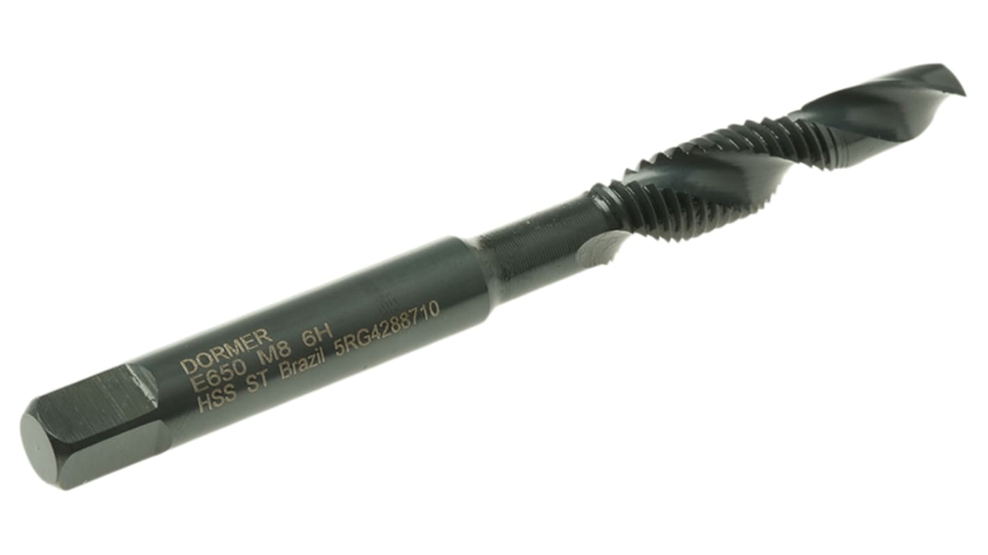 Dormer Threading Tap, M8 Thread, 1.25mm Pitch, Metric Standard