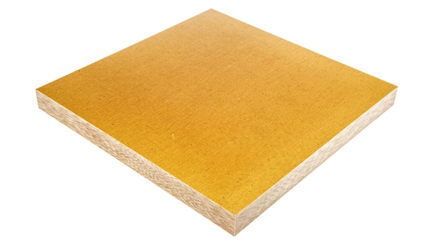 Tufnol Brown Plastic Sheet, 285mm x 285mm x 25mm, Phenolic Resin, Weave Cotton