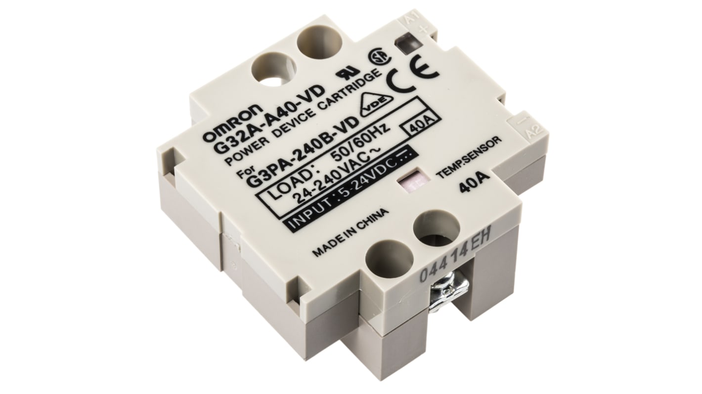 Adaptador de carril DIN para relé de estado sólido Omron, G32A-A40-VD DC5-24