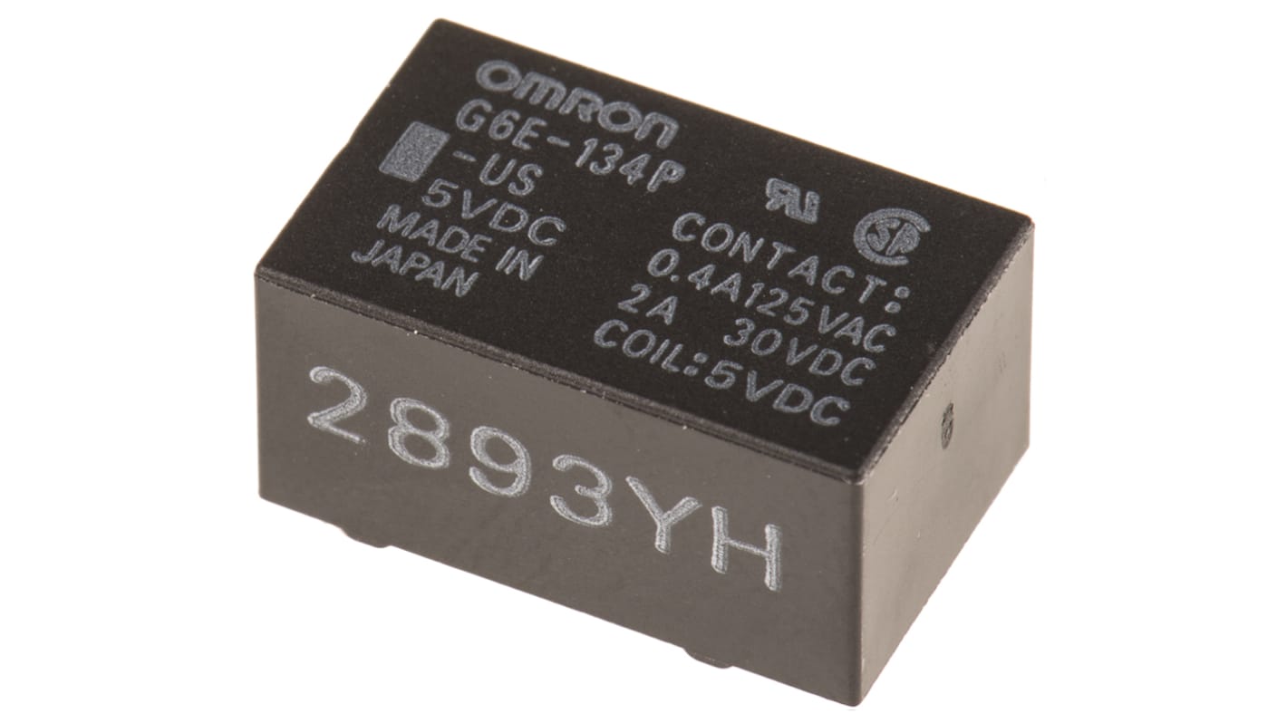 Omron パワーリレー 5V dc, 1c接点 基板実装タイプ