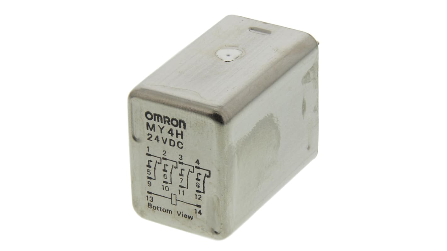 Omron Panel Mount Power Relay, 24V dc Coil, 3A Switching Current, 4PDT