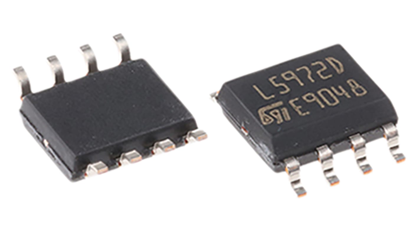 Regulador de conmutación L5972D, Controlador Buck, 1.5A SOIC, 8 pines, Ajustable, 275 kHz