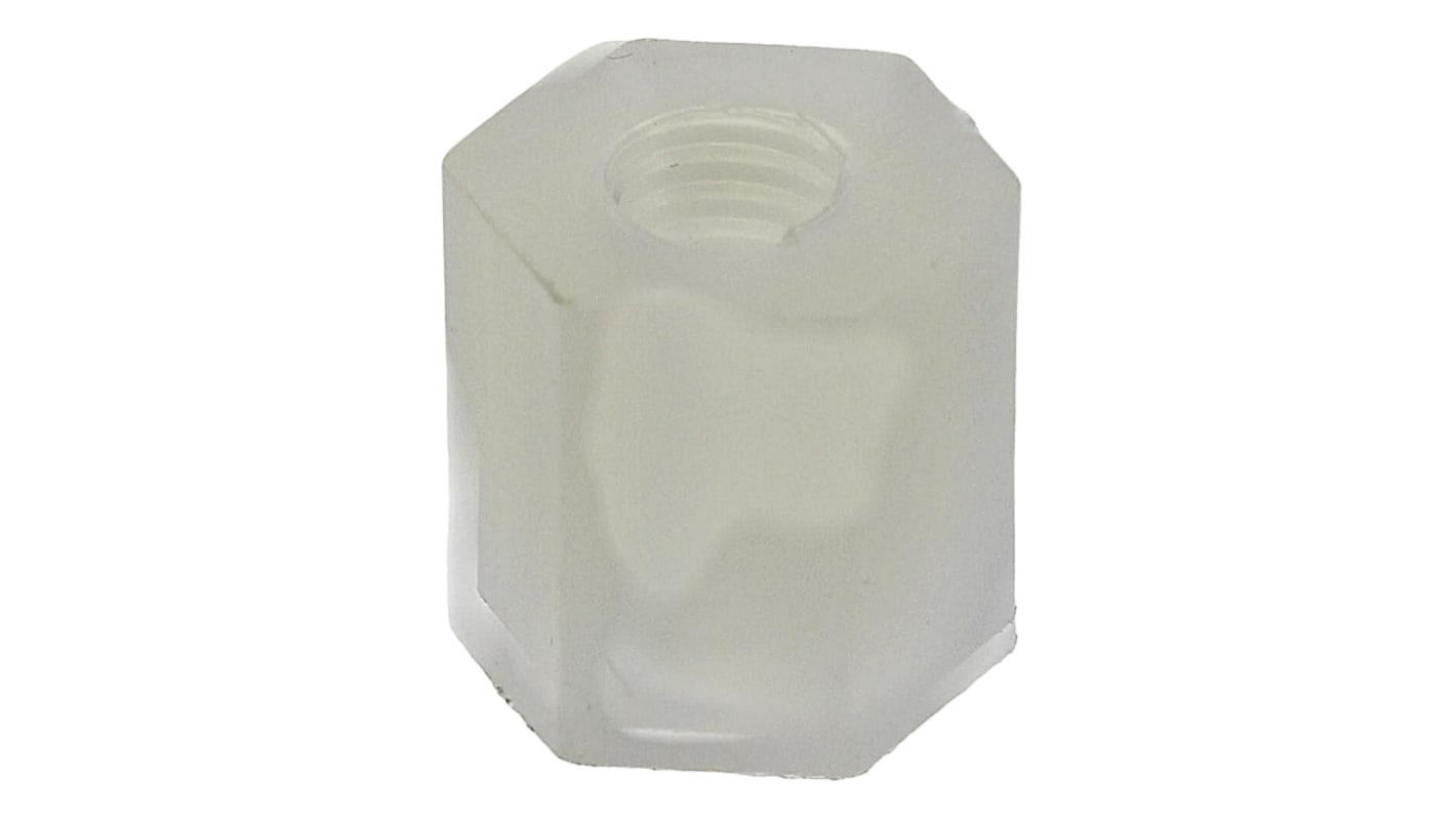 Separador roscado hexagonal Hembra/Hembra RS PRO, M3 x M3, long. 6mm, rosca hembra 6mm, de Nylon 66