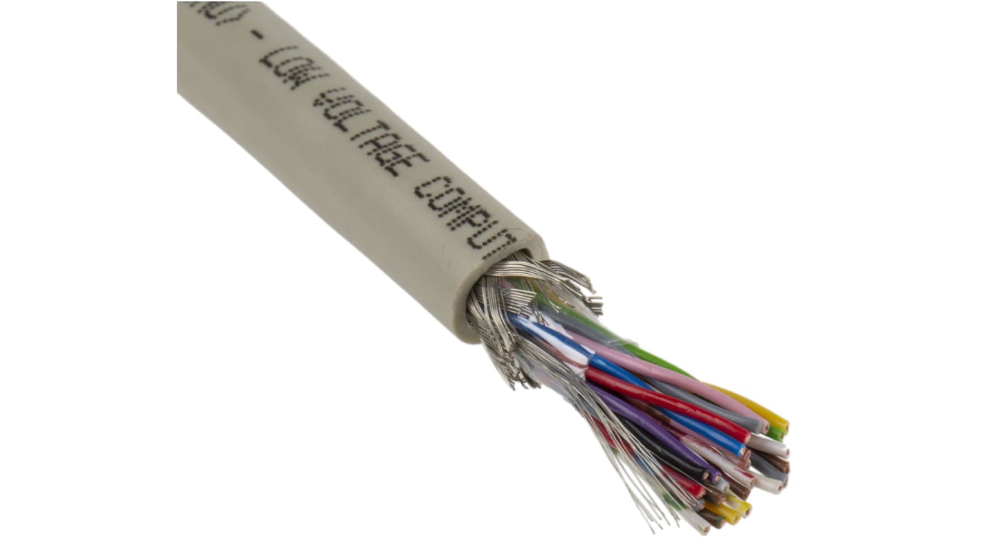 binder CY Control Cable, 24 Cores, 0.14 mm², Screened, 50m, Grey PVC Sheath, 26 AWG