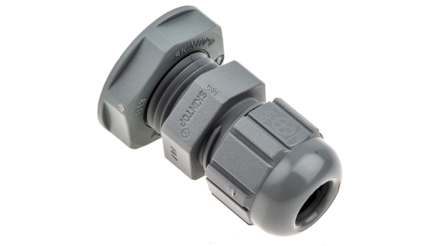 Lapp SKINTOP Series Grey Polyamide Cable Gland, PG7 Thread, 2.5mm Min, 6.5mm Max, IP68