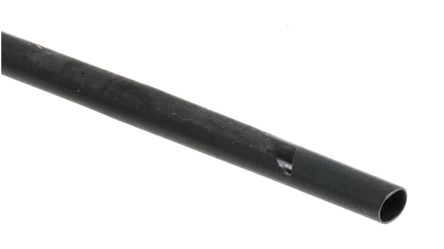 RS PRO Heat Shrink Tubing, Black 2.4mm Sleeve Dia. x 25m Length 2:1 Ratio