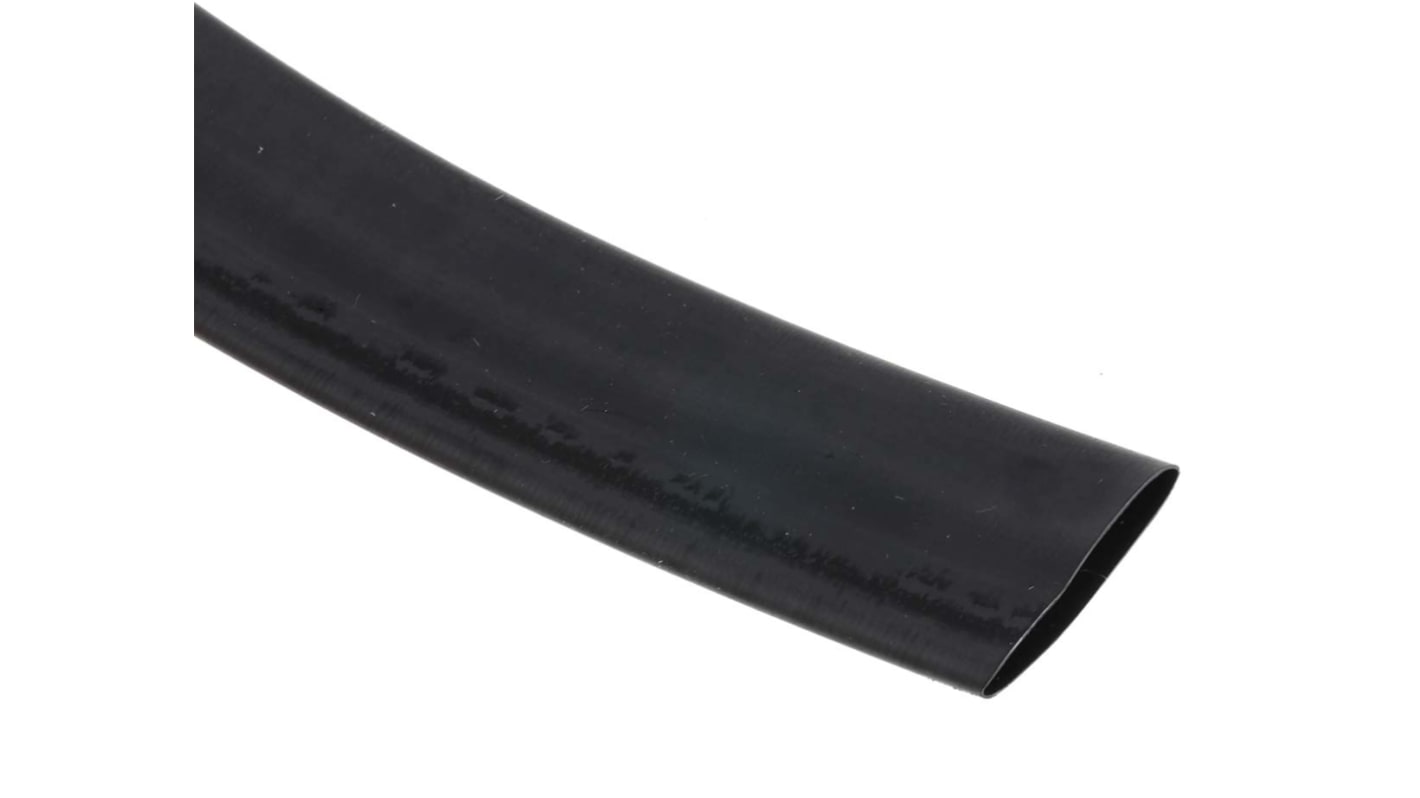 RS PRO Heat Shrink Tubing, Black 19mm Sleeve Dia. x 6m Length 2:1 Ratio