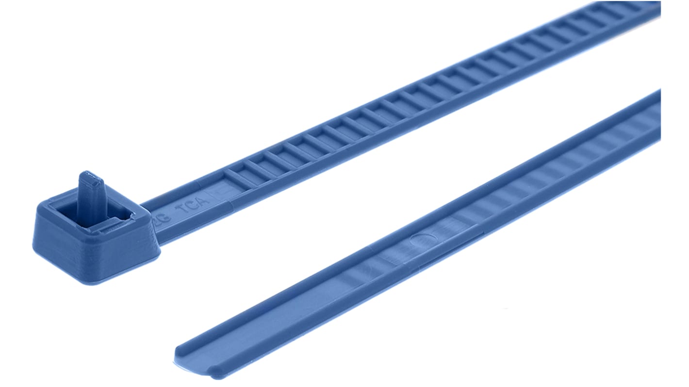 HellermannTyton Cable Tie, Releasable, 195mm x 4.7 mm, Blue Polyamide 6.6 (PA66), Pk-25