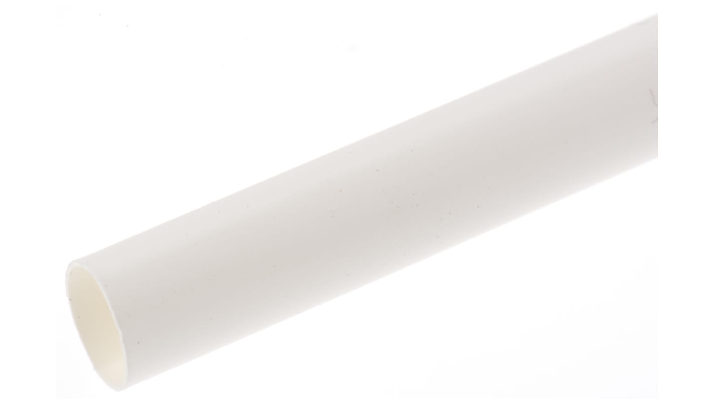 RS PRO Heat Shrink Tubing, White 6.4mm Sleeve Dia. x 1.2m Length 2:1 Ratio