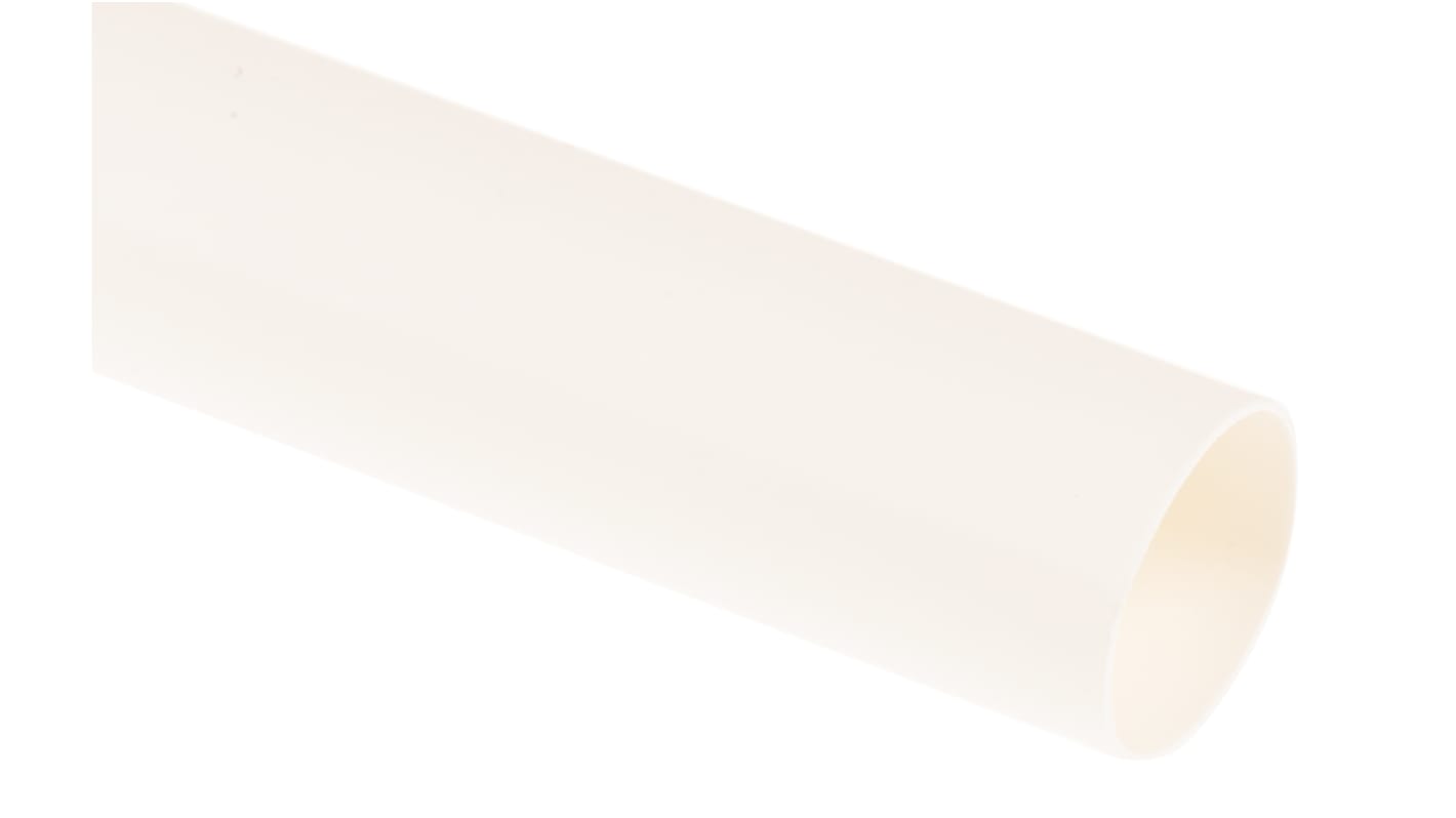 RS PRO Heat Shrink Tubing, White 9.5mm Sleeve Dia. x 1.2m Length 2:1 Ratio