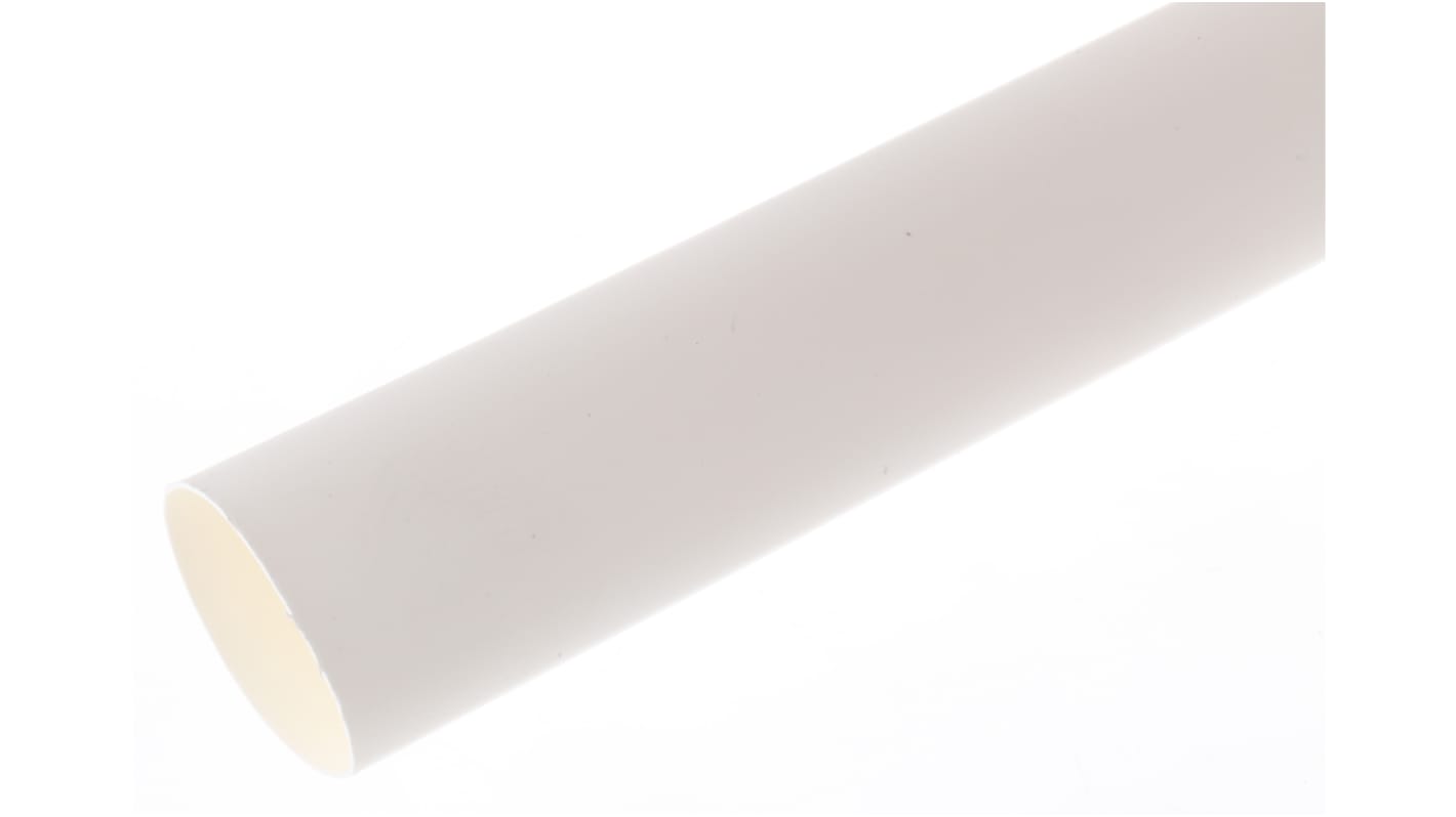 RS PRO Heat Shrink Tubing, White 12.7mm Sleeve Dia. x 1.2m Length 2:1 Ratio