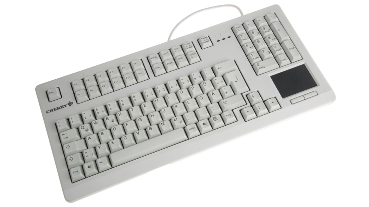 Cherry Wired PS/2 & AT Compact Keyboard, QWERTZ, Grey