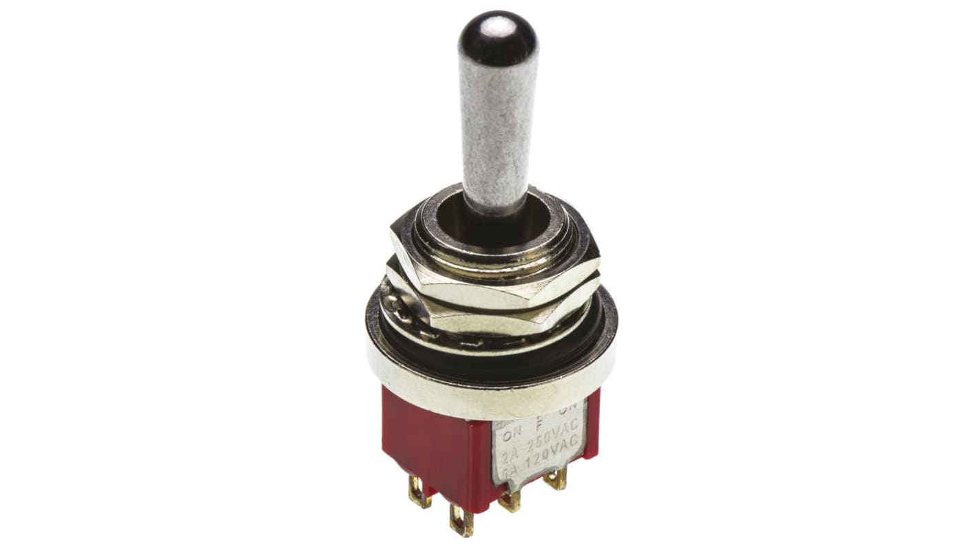 RS PRO Toggle Switch, Panel Mount, On-Off-On, DPDT, Solder Terminal, 120 ac/dc, 28V ac/dc