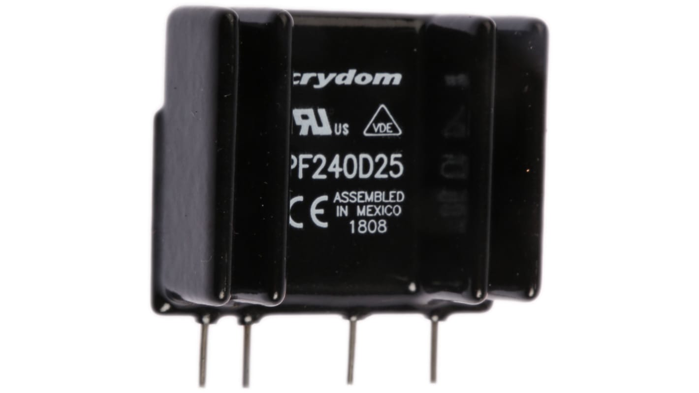 Relé de estado sólido Sensata Crydom PF, control 3 → 15 Vdc, carga 12 → 280V ac, 25 A rms máx., montaje