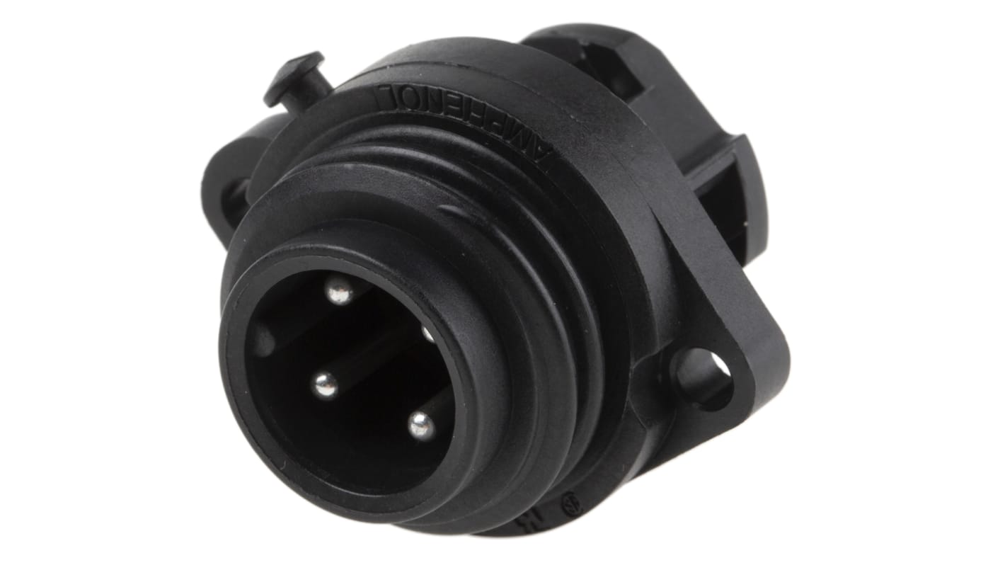 Amphenol Industrial Circular Connector, 3 + PE Contacts, Panel Mount, Plug, Male, IP67, Ecomate M Series