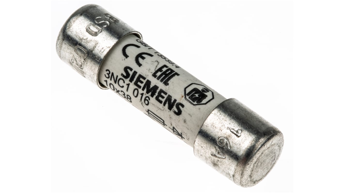 Siemens 16A Cartridge Fuse, 10 x 38mm