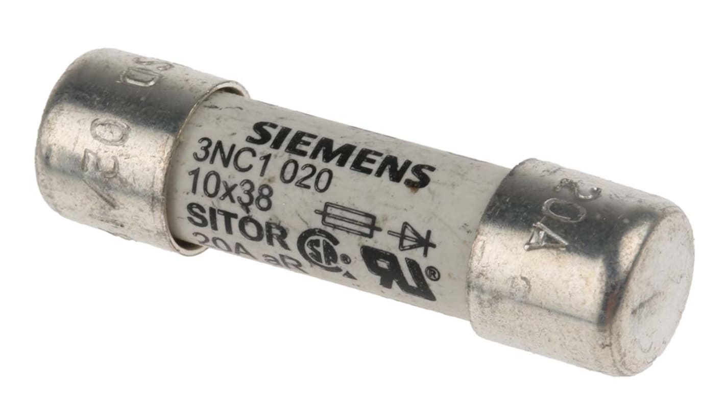 3NC1020 Siemens 20A Cartridge Fuse, 10 x 38mm RS