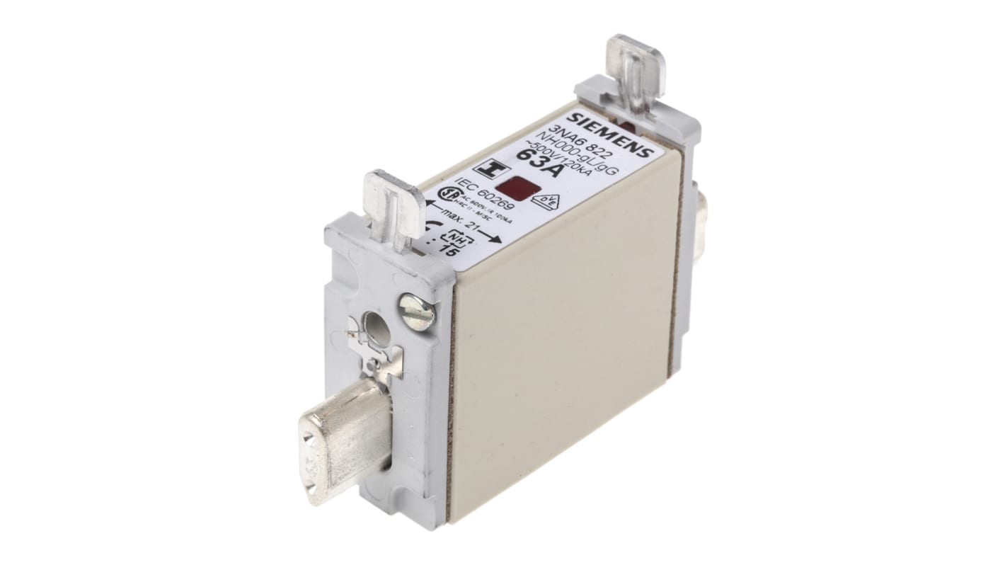 Fusible NH 63A 500V Tipo T00 - Para Cuadros Eléctricos, Contactos De Cuchilla
