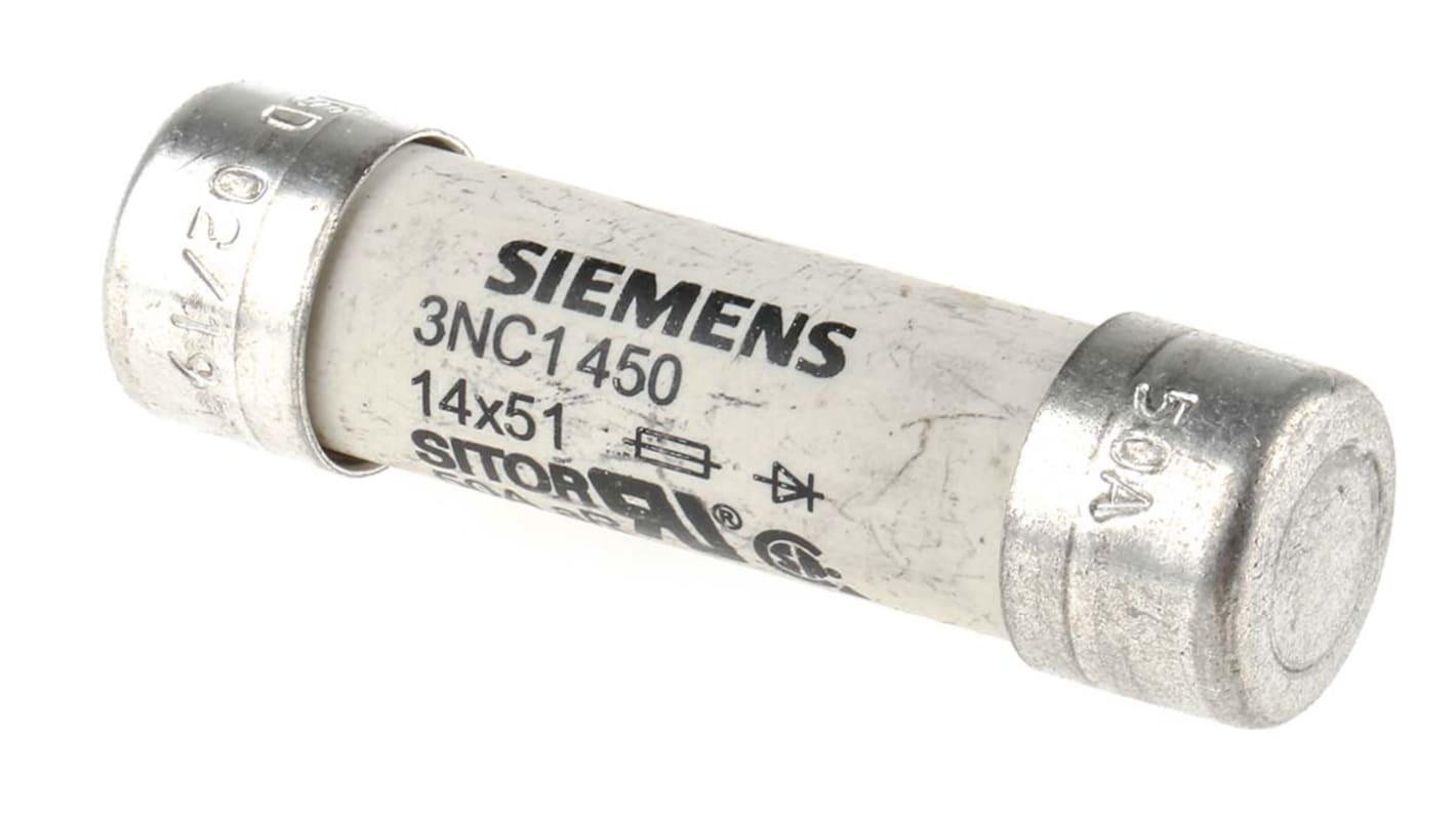 Cartouche fusible Siemens, 50A 14 x 51mm 690V c.a.