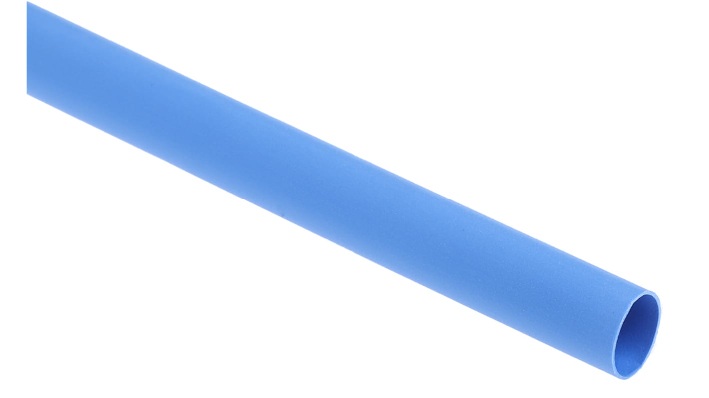 Tubo termorretráctil RS PRO de Poliolefina Azul, contracción 2:1, Ø 6.4mm, long. 1.2m