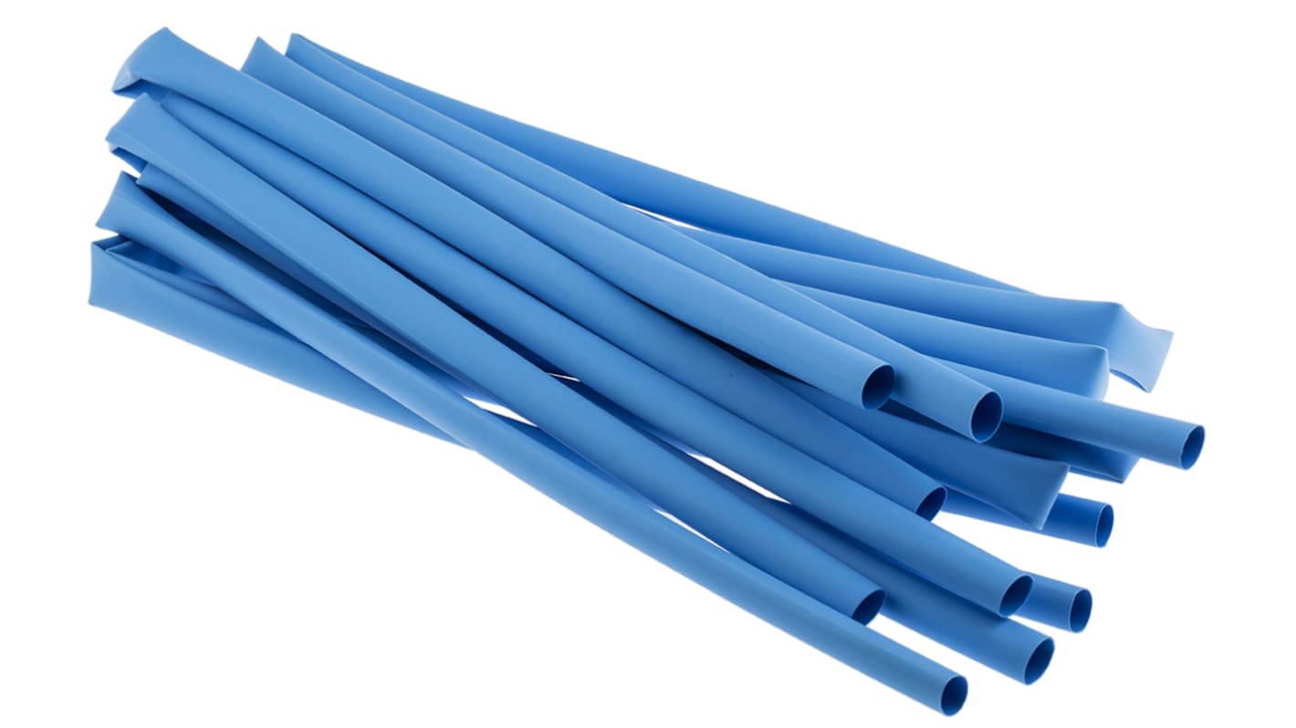RS PRO Heat Shrink Tubing, Blue 9.5mm Sleeve Dia. x 1.2m Length 21