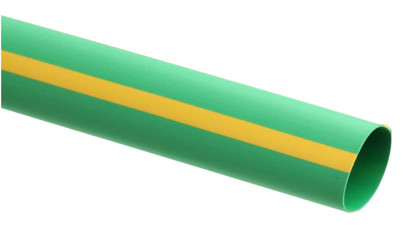 RS PRO Heat Shrink Tubing, Green 12.7mm Sleeve Dia. x 1.2m Length 2:1 Ratio