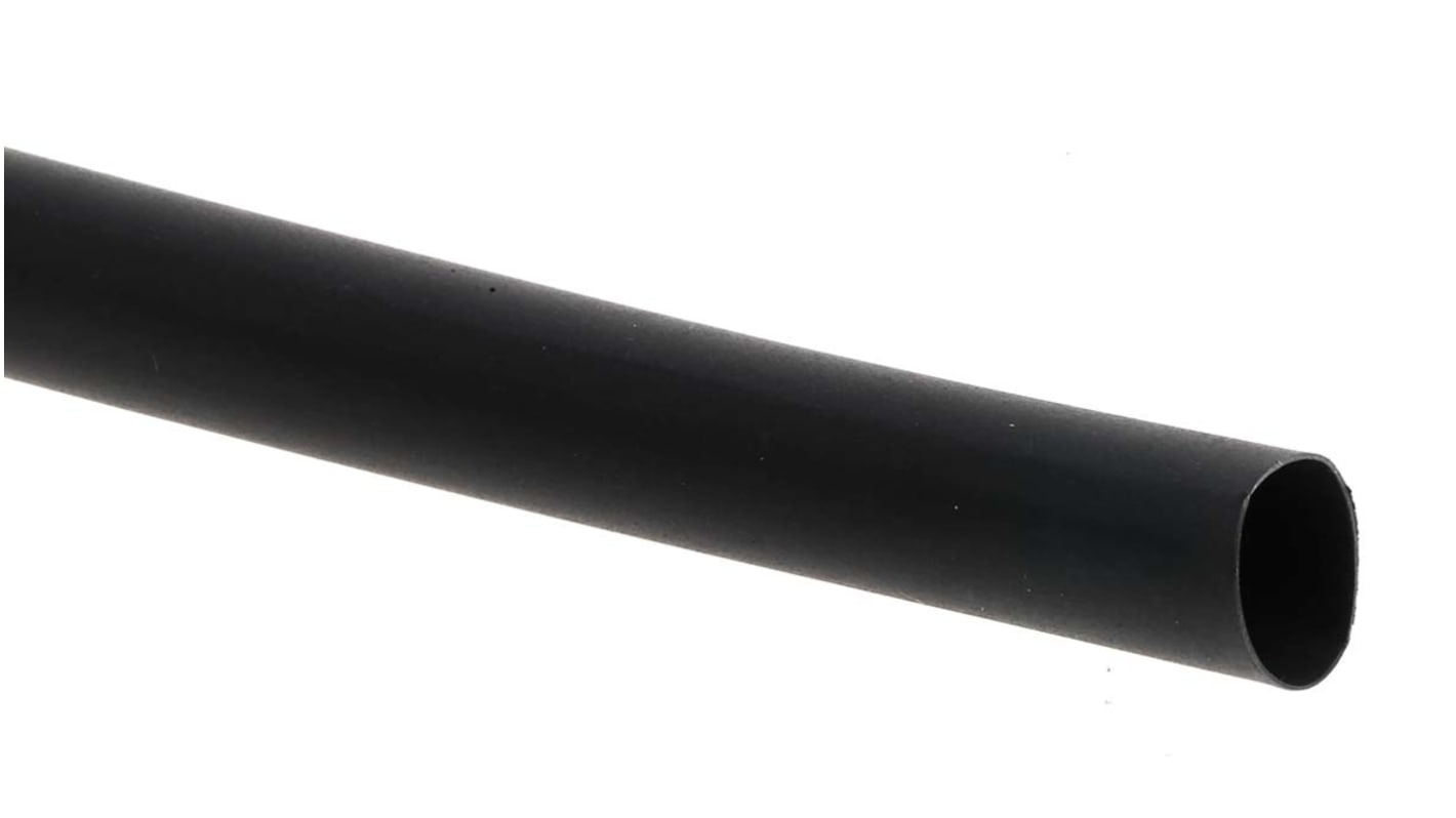 RS PRO Heat Shrink Tubing, Black 12.7mm Sleeve Dia. x 1.2m Length 2:1 Ratio