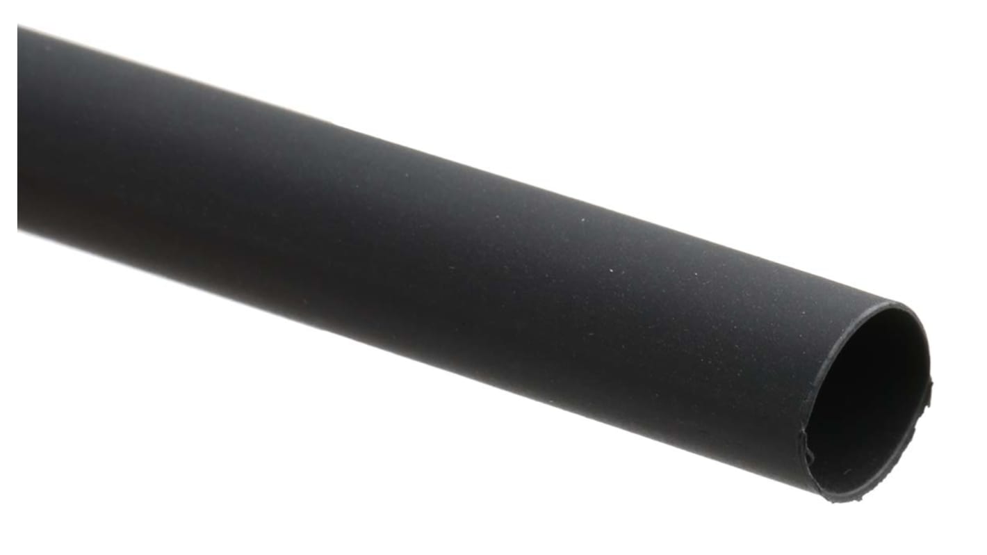 Tubo termorretráctil RS PRO de Poliolefina Negro, contracción 2:1, Ø 9.5mm, long. 1.2m