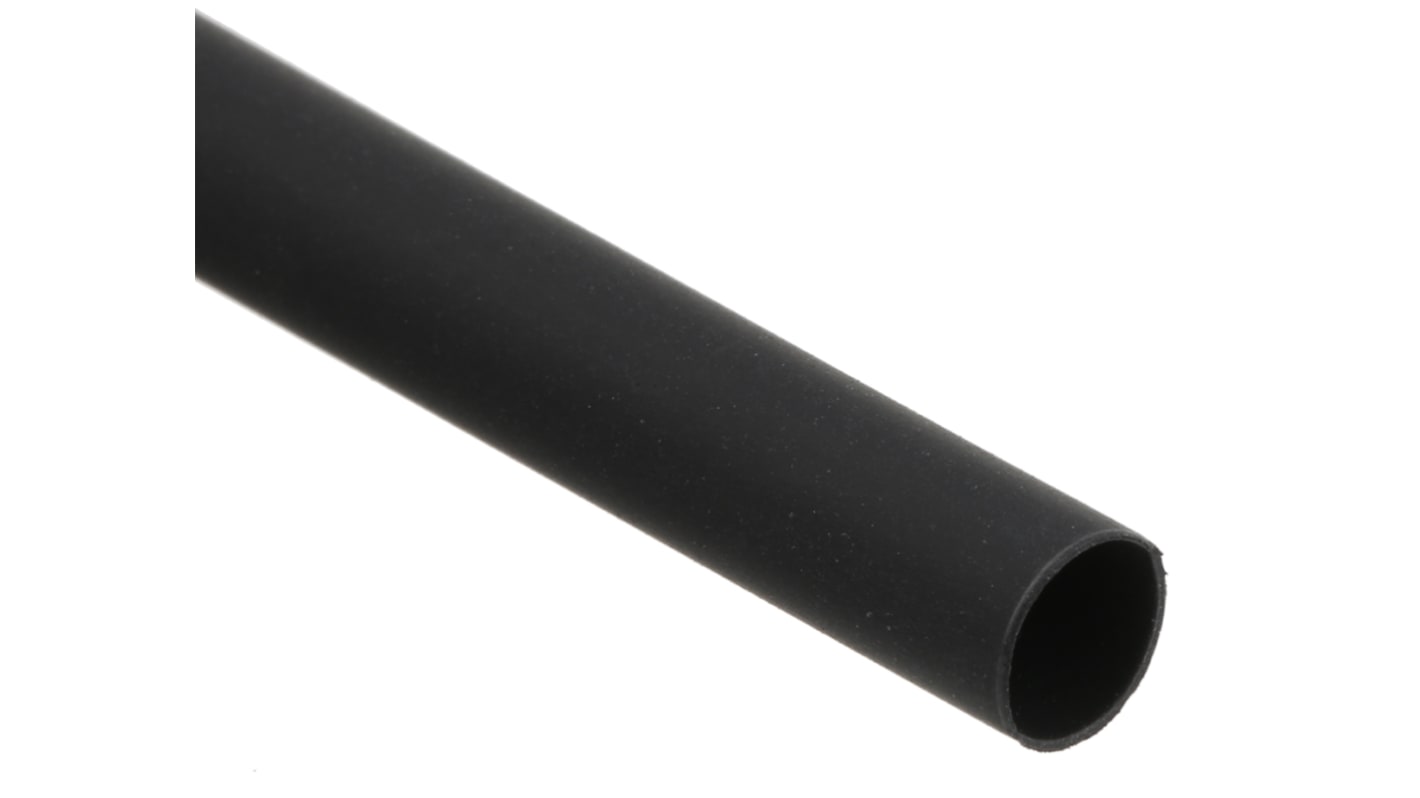 RS PRO Heat Shrink Tubing, Black 4.8mm Sleeve Dia. x 1.2m Length 2:1 Ratio